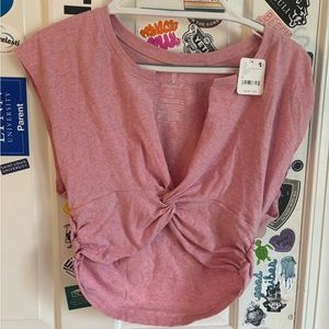 Free people movement twist front crop top size medium